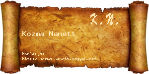 Kozma Nanett névjegykártya